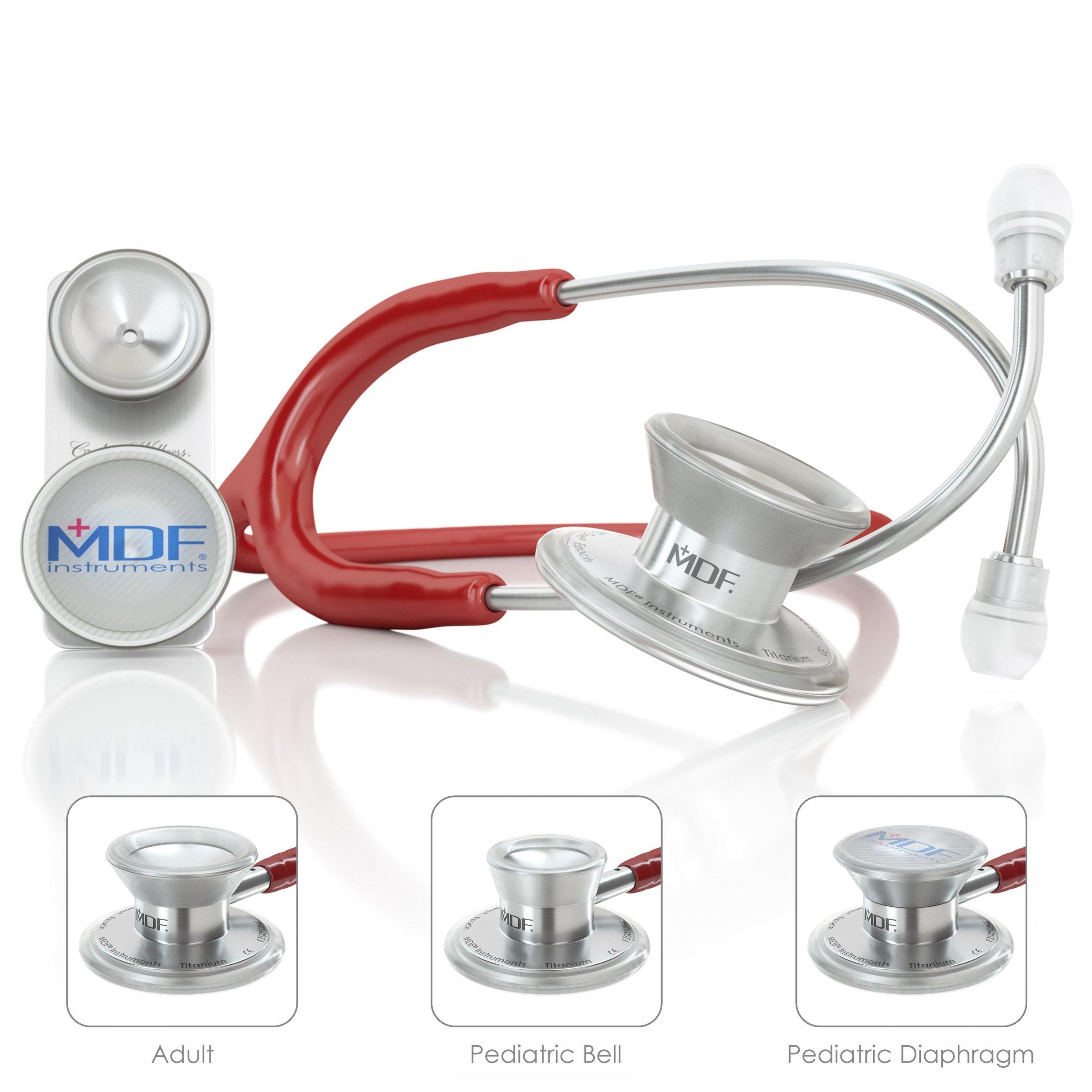 MD One® Epoch® Titanium Adult & Pediatric Stethoscope - Burgundy - MDF Instruments Canada