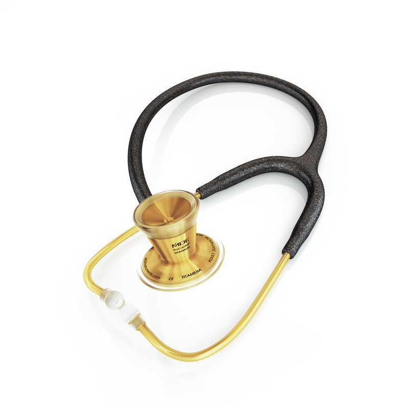 ProCardial® Titanium Cardiology Stethoscope - Black Glitter/Gold - MDF Instruments Official Store - Stethoscope