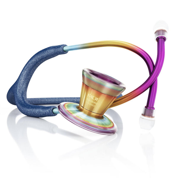 ProCardial® Titanium Cardiology Stethoscope - Navy Blue Glitter/Kaleidoscope - MDF Instruments Official Store - No - Stethoscope