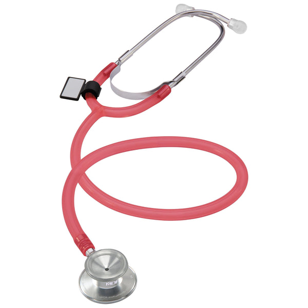 Stethoscope - DISCONTINUED - Basic Dual Head Stethoscope - Translucent Red - MDF Instruments Official Store