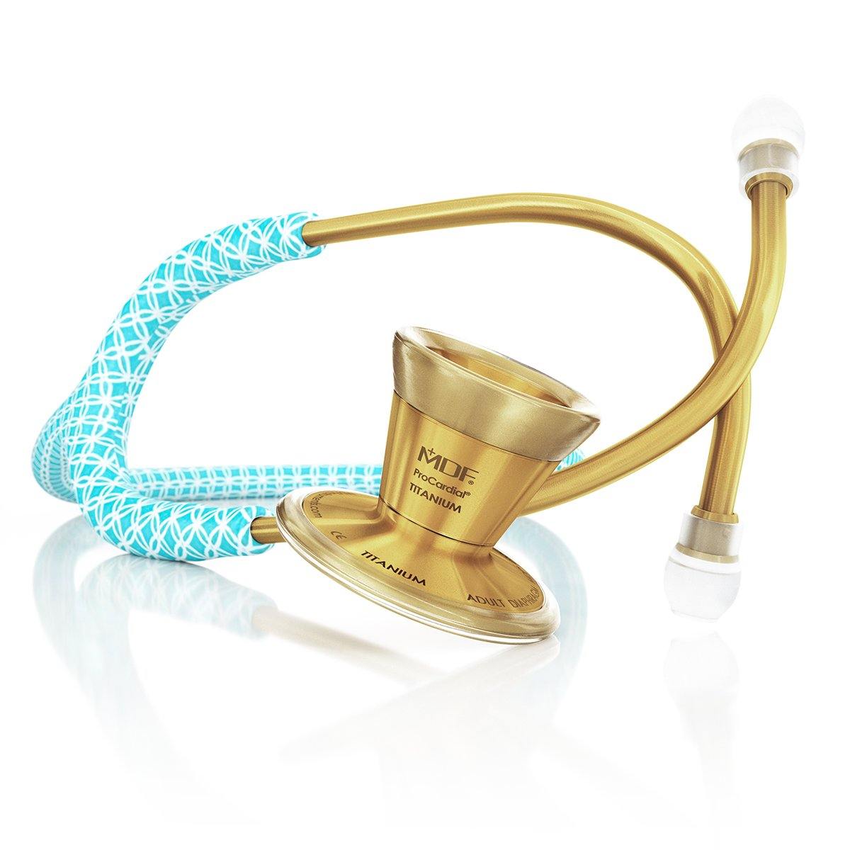 ProCardial® Titanium Cardiology Stethoscope - Bella Azure/Gold - MDF Instruments Official Store - No - Stethoscope