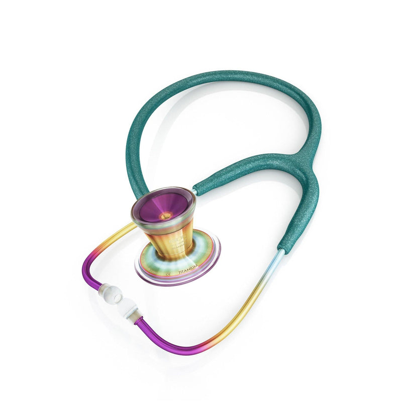 ProCardial® Titanium Cardiology Stethoscope - Green Glitter/Kaleidoscope - MDF Instruments Official Store - Stethoscope