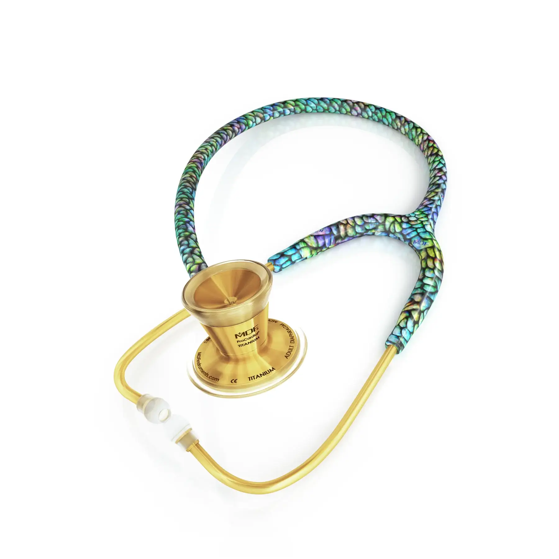 ProCardial® Titanium Cardiology Stethoscope - Mermaid/Gold - Image 2