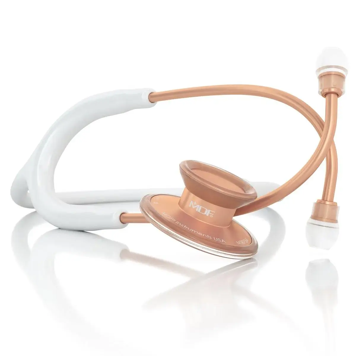 Acoustica® Stethoscope - White/Matte Rose Gold