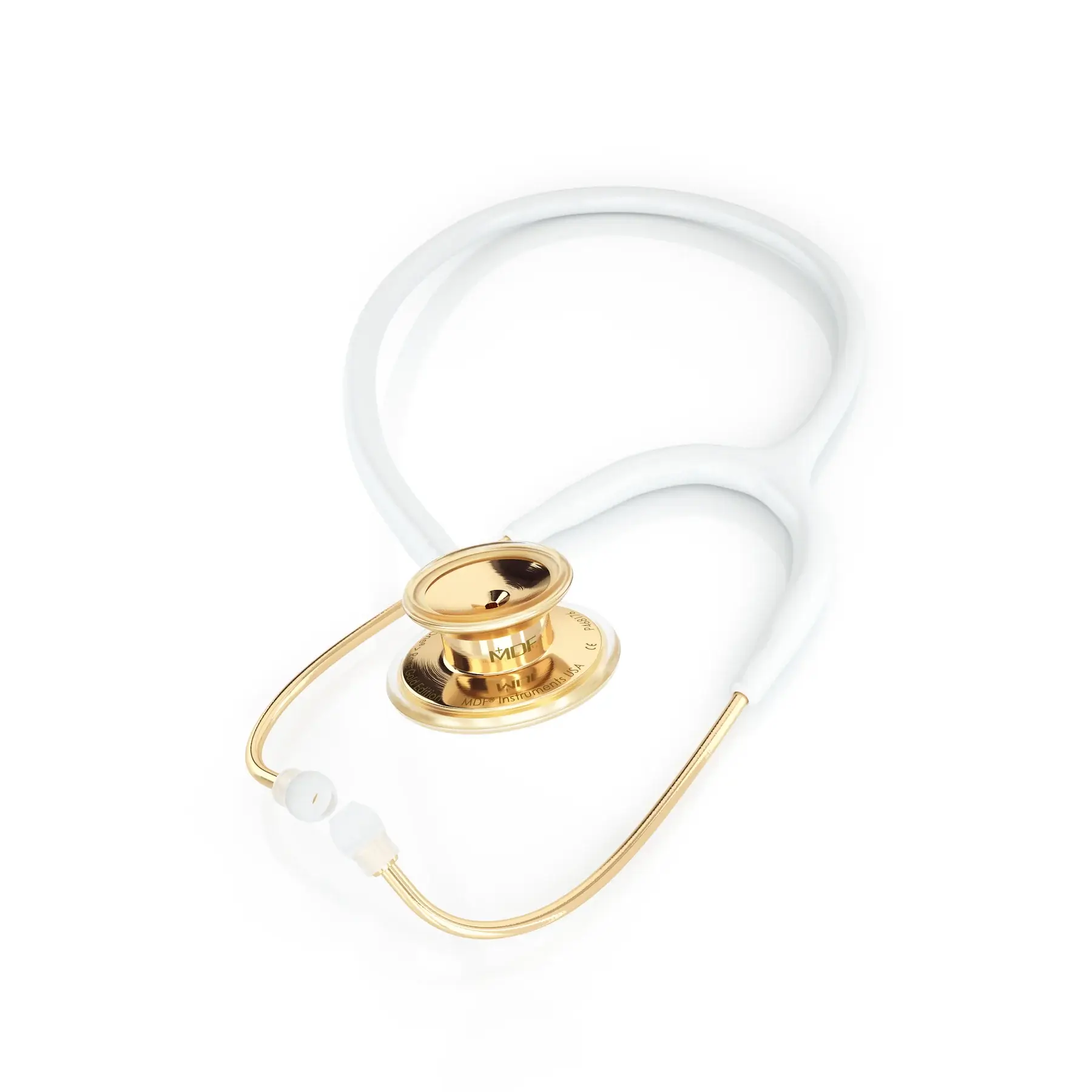 MD One® Adult Stethoscope - White/Gold - Image 2