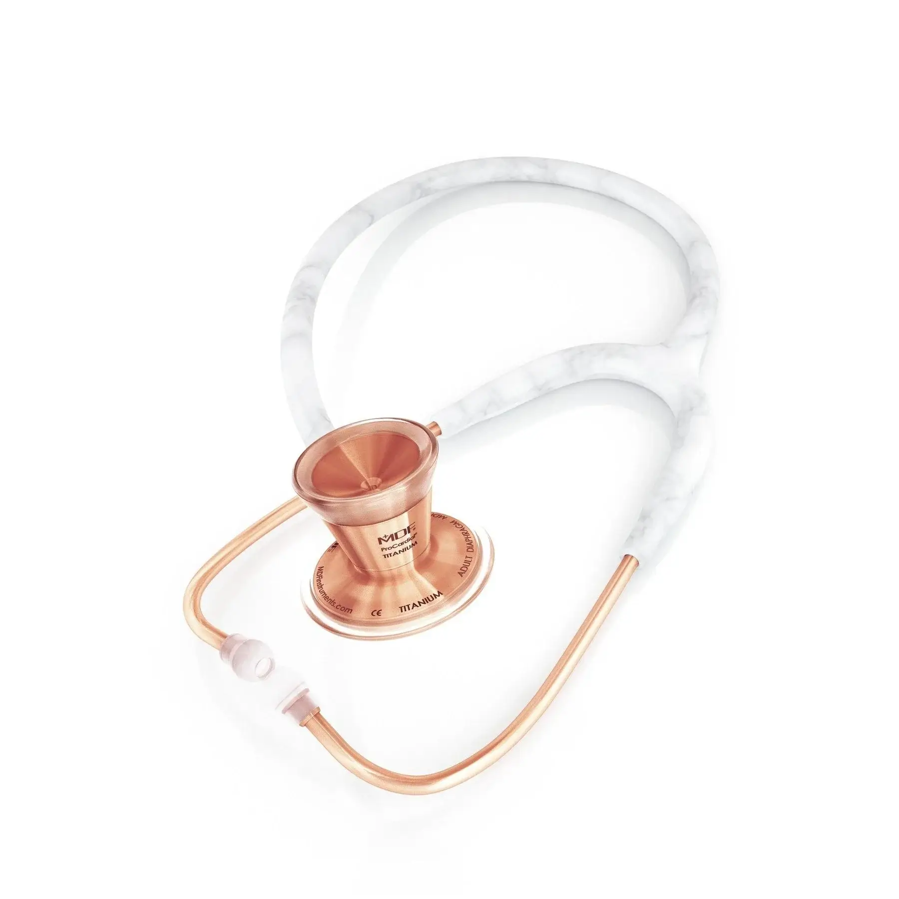 ProCardial® Titanium Cardiology Stethoscope - Carrera Marble/Rose Gold - Image 2