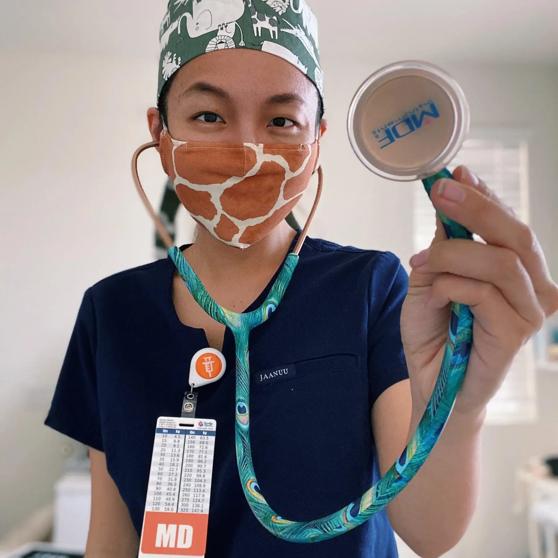 ProCardial® Titanium Cardiology Stethoscope - Peacock/Rose Gold - Image 4