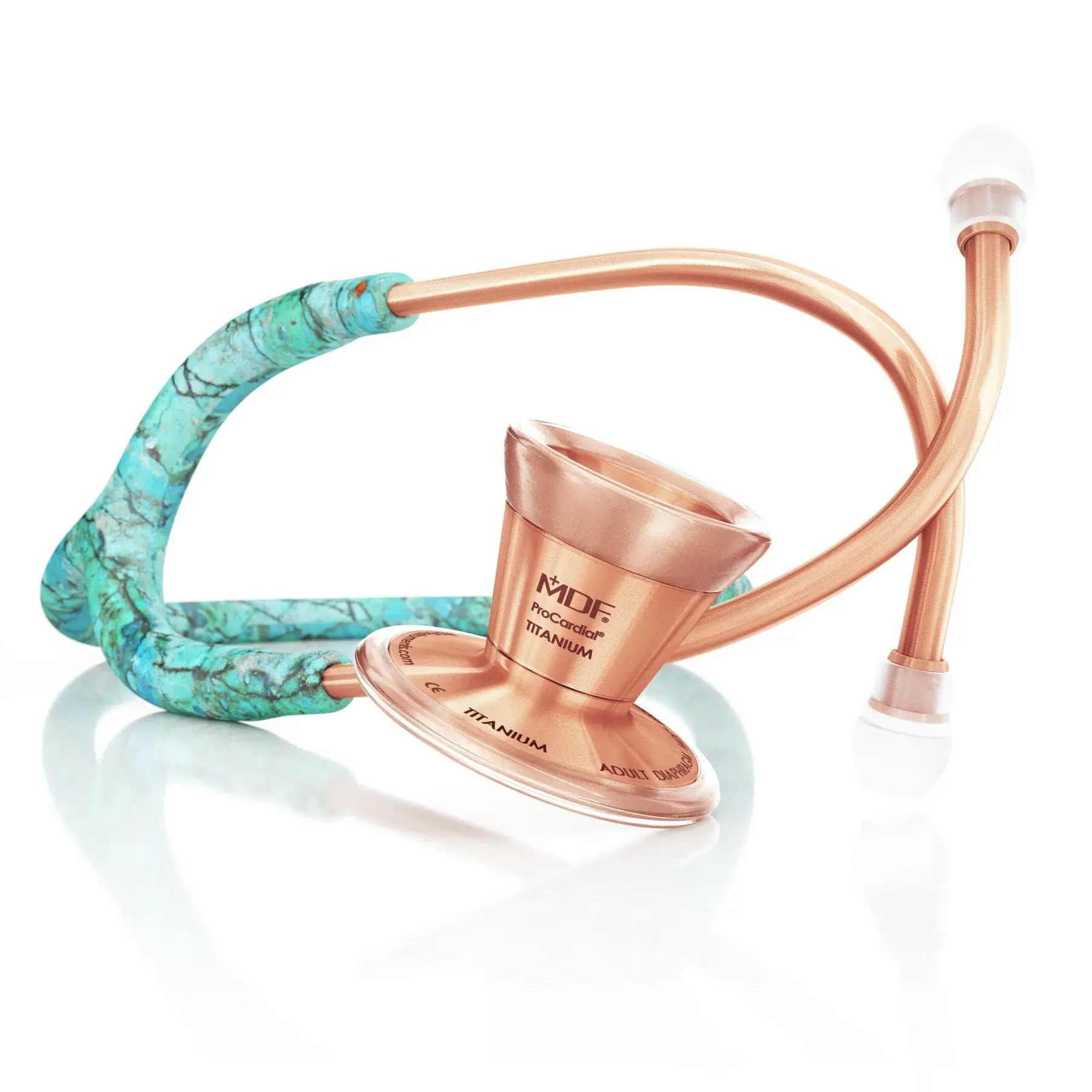 ProCardial® Titanium Cardiology Stethoscope - Turquoise/Rose Gold