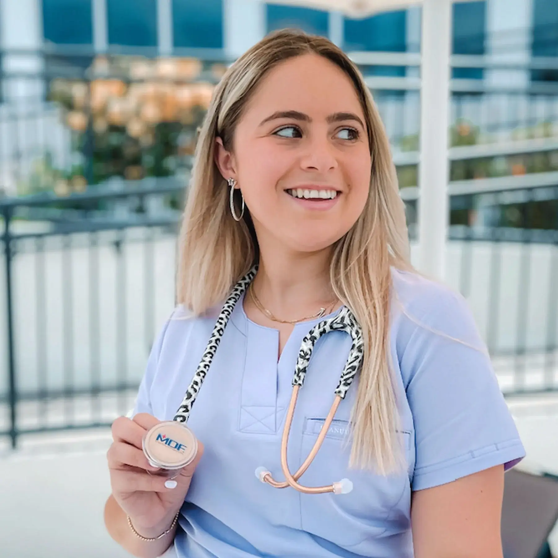 ProCardial® Titanium Cardiology Stethoscope - Snow Leopard/Rose Gold - Image 5