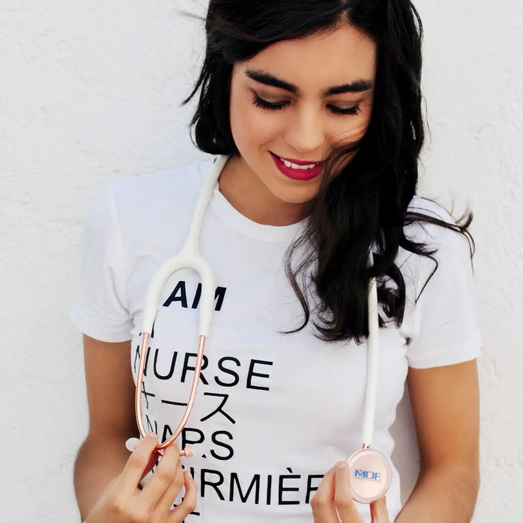 MD One® Adult Stethoscope - White/Rose Gold - Image 5